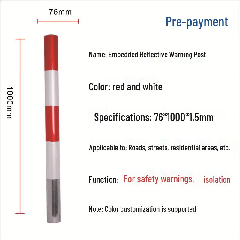 Pre-embedded Reflective Road Safety Bollard