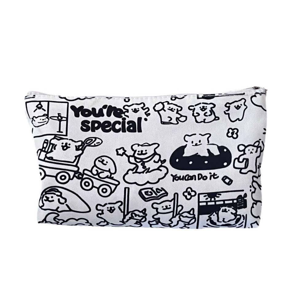 Cute Design Line Puppy Pencil Case Large Capacity Puppy Print Pencil Case  Christmas Gift B