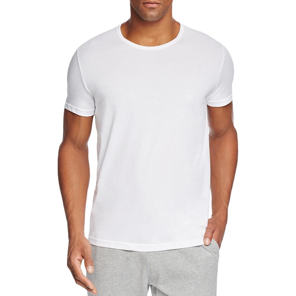 Emporio Armani Round Neck Cotton Simple Short Sleeve T-Shirt Men Tops White 110821-CC722-16510
