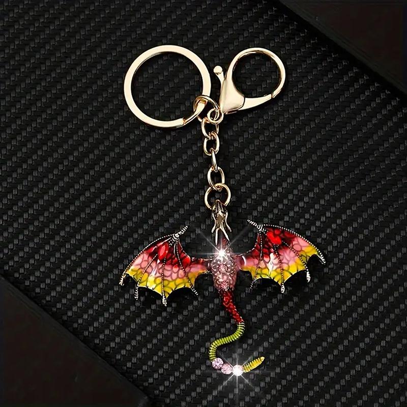 Kreativ Imitation Drake Färgstark Handmålad Metall Nyckelring Män Och Kvinnor Nyckelring Smyckesaccessoarer Gåva 1 Styck