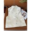 Delicate brocade jacquard buckle vest women's fashion outer wear small man