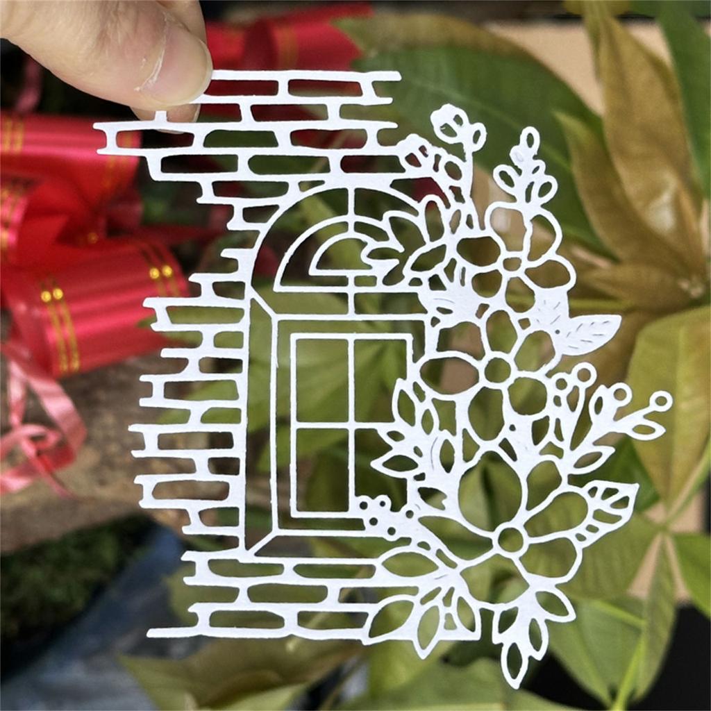 Window Floral Shape Die Cut Metal Embossing Stencils Carbon Steel Cutting Die Scrapbooking Die for Card Making Journal