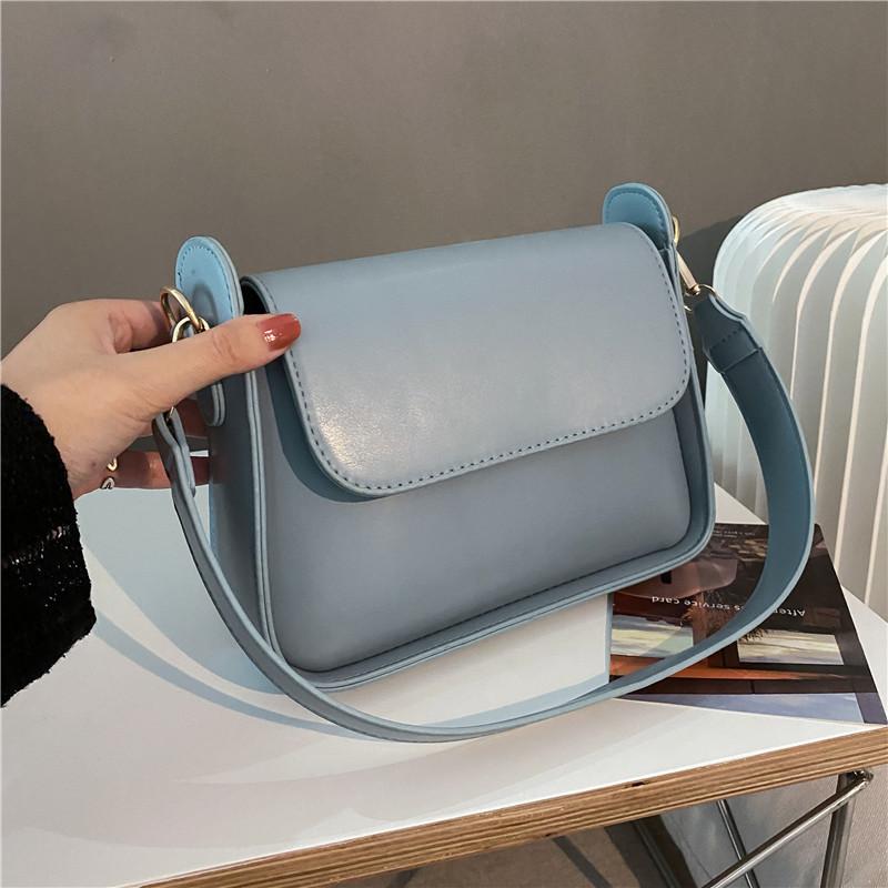 Small bag women's new trendy fashion shoulder handbag simple wide shoulder strap small square bag