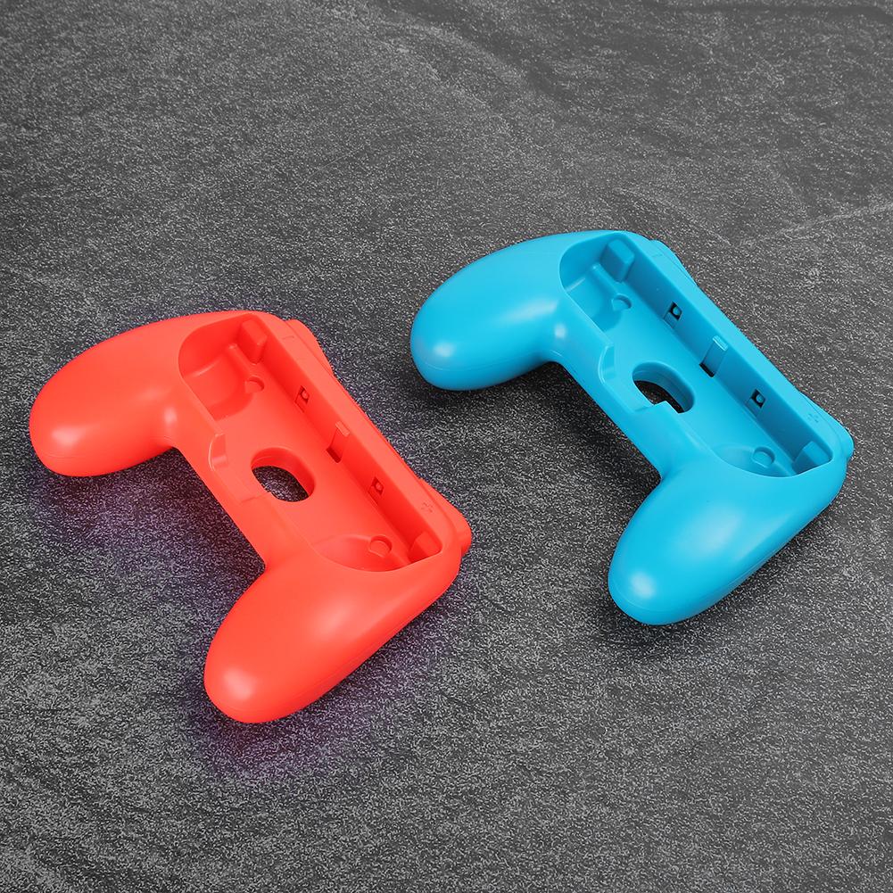 Ergonomic Games Handle Grips Antiwear Controller Protective Cover Replacement Gamepad Accessory(Red Blue 2pcs )