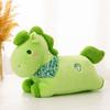 Green Plush Horse Toy With Mosaic Scarf Decor And Embroidery Design For Kid Gift