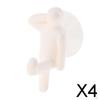 4xColorful Towel Holder Hanger Suction Cup Hooks For Bathroom Kitchen White
