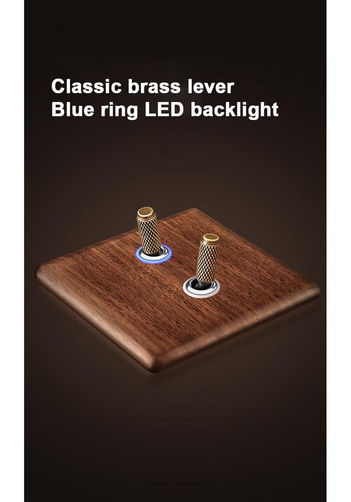 Nordic Toggle Industrial Style Solid Wood 86 Type Single/Double Gang Switch Socket