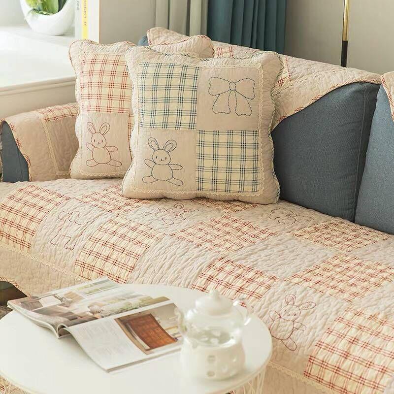 

Коврик для дивана, деревенский противоскользящий, смываемый водой, полностью хлопок, всесезонная универсальная ткань, кожаный чехол для дивана из массива дерева, полотенце на спинке, подушка для сиденья 70*70