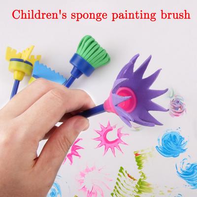 Diy Children Sponge Paint Brushes Drawing Tools Children Early Painting 4pcs