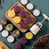 Hot Sale 6pcs Plastic Mooncake Mold Hand-Press Flower Shaped Cookie Mold DIY Baking Tool Pressed Fondant Cookie Moon Cake Cutter 1