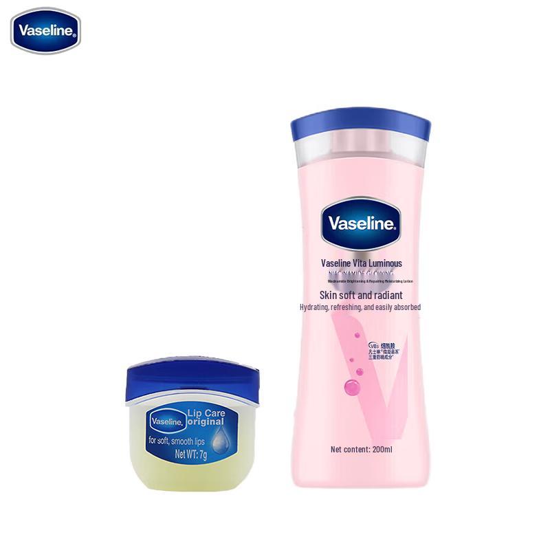 Vaseline Niacinamide Brightening Body Lotion & Classic Lip Balm Set