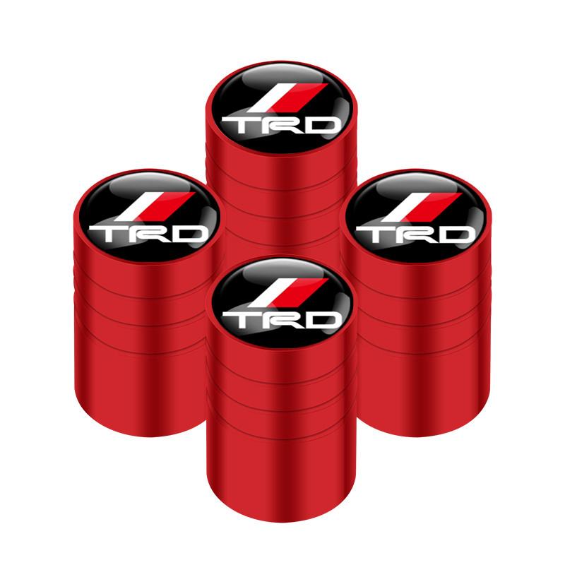 4pcs Car Badges Wheel Tire Valve Stem Caps Covers For Toyota TRD GR Sport Rav4 Corolla C-HR Yaris Hilux Crown Prius Auris