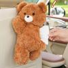 Cartoon Car Tissue Box Cute Plush Bear Napkin Paper Holder Portable Auto Armrest Box Tissue Paper Storage Case Car Decoration