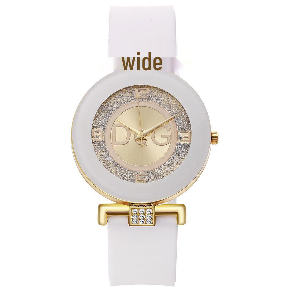 

Модний силіконовий кварцовий трендовий студентський годинник - В наявності білий