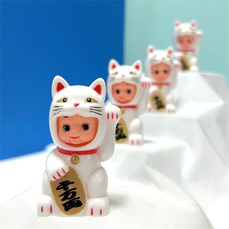 Spot-Changing Chibi Doll Blind Box Lucky Cat Mount Fuji Cherry Blossom Mini Doll Figurine Tabletop Ornament  Birthday Gift