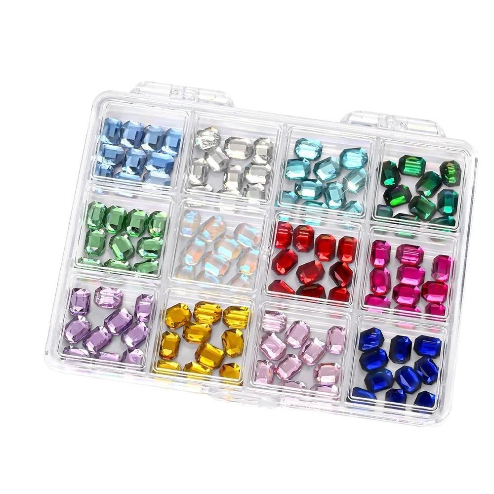 120Pcs/Box Colorful 3D Nail Art Rhinestones Flat Back DIY Nail Art  Manicure Accessory