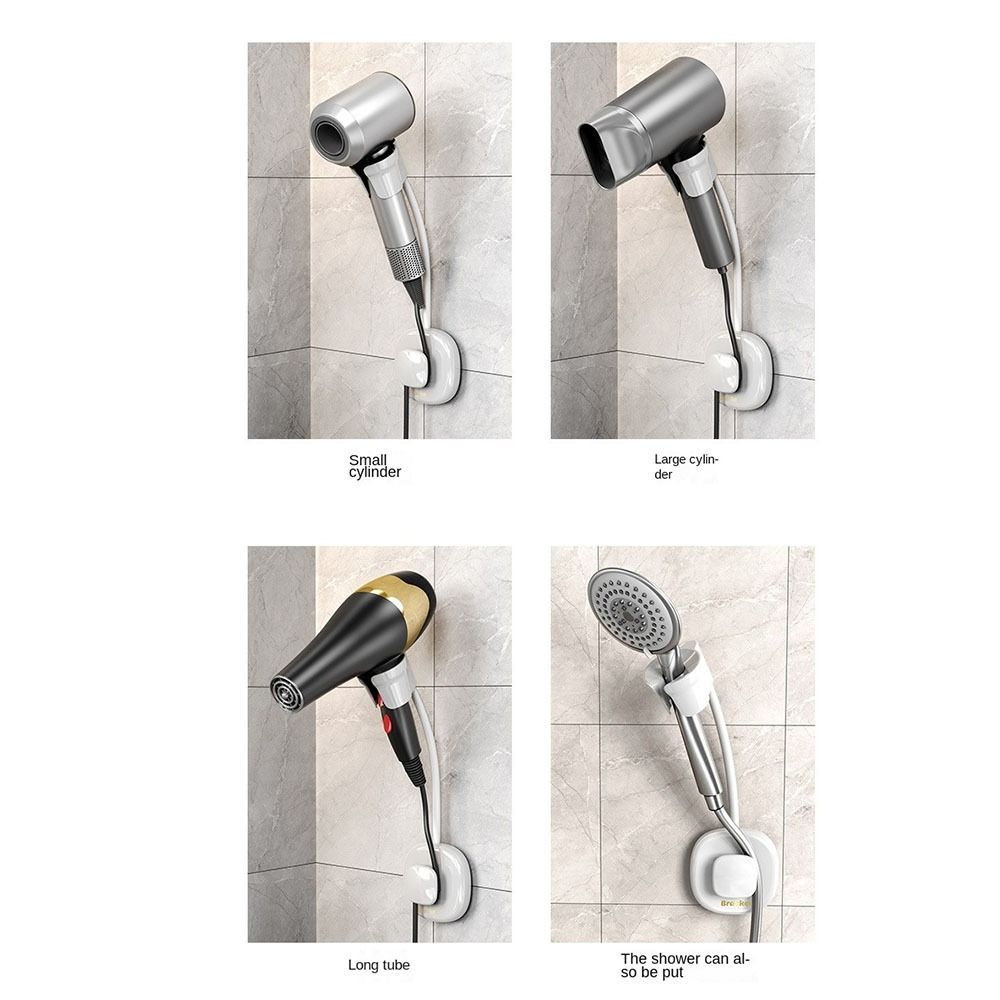 Wall Mounted Hair Dryer Holder No Punching Shower Bracket Universal Hair Dryer Bracket  Bathroom