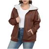 Women's Loose And Comfortable Zipper Hooded Solid Color Plus Size Jacket