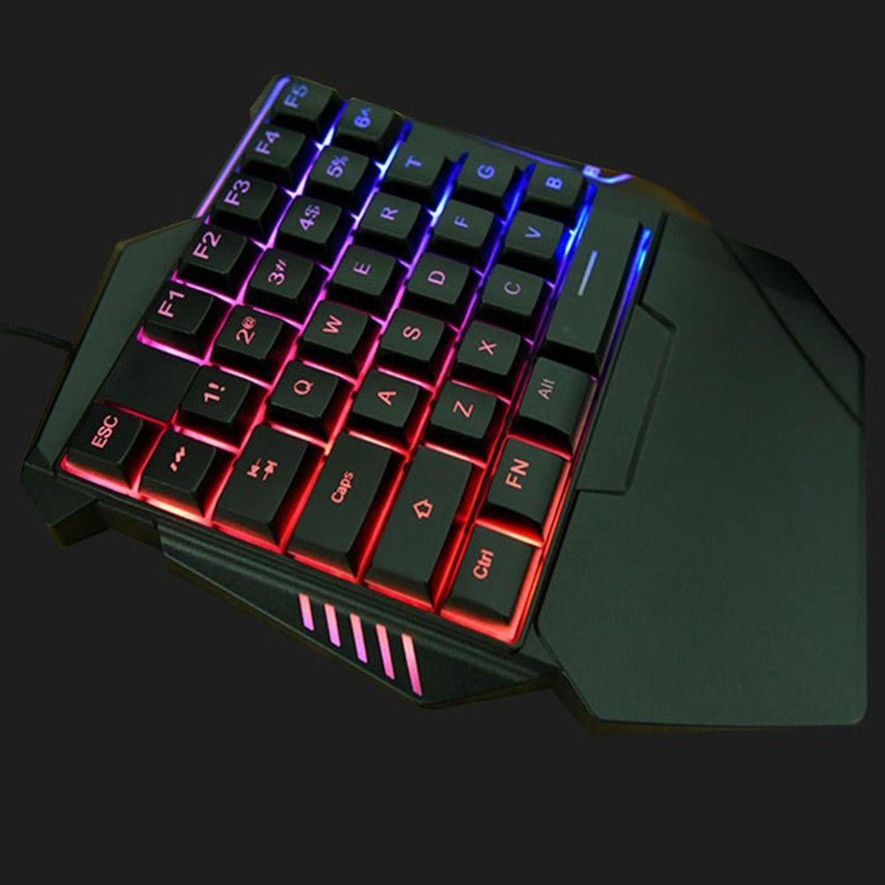 USB Wired One Handed Gaming Keyboard 35 Keys Ergonomic Keyboard  Professional Work