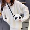 Panda Head Crossbody Bag Versatile Cute Plush Bag Cartoon Shoulder Bag
