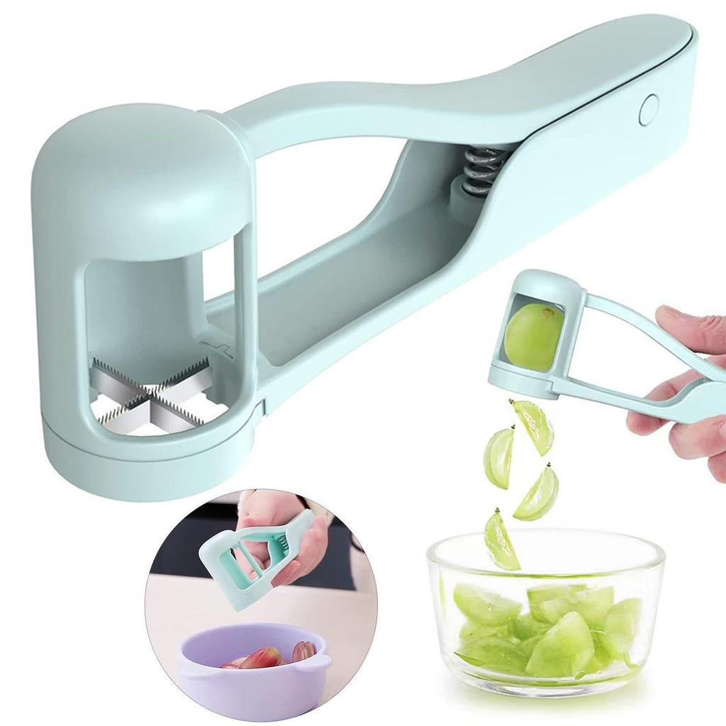Grape Cutter for Toddlers Grape Tomato Cherry Strawberry Cutter Tools Into 4 Pieces for Vegetable Fruit Salad Kitchen Gadget