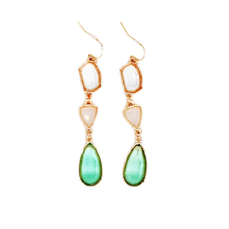 Emerald Green Teardrop Crystal Earrings for Women