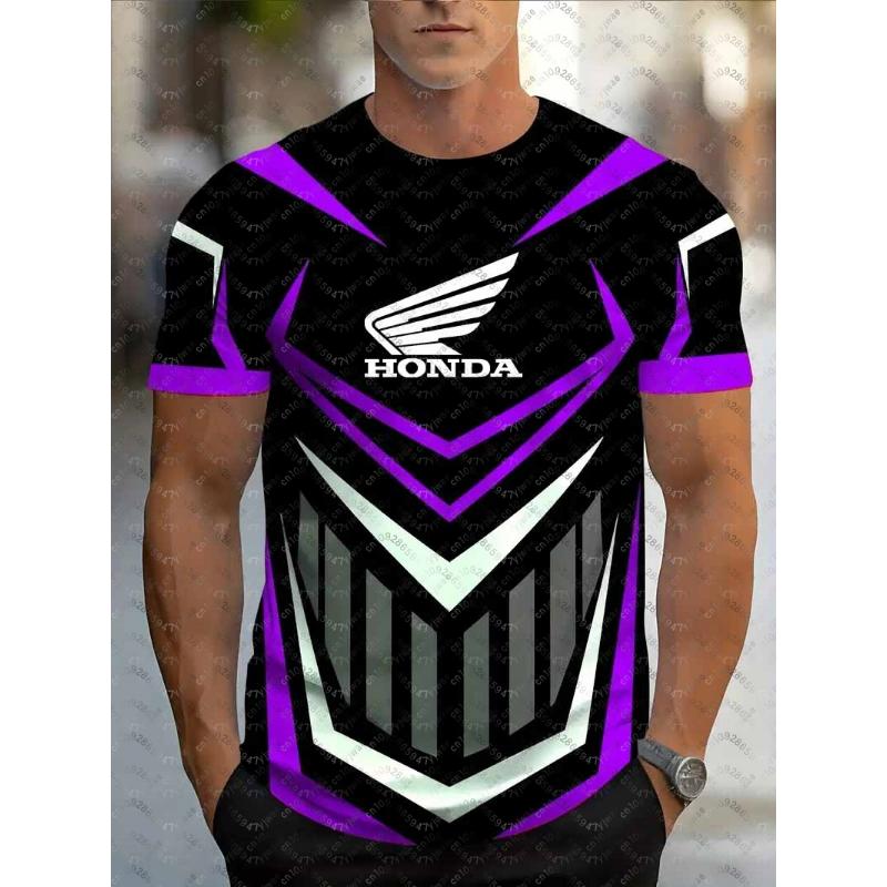 ETST 32 Honda Quick Dry Racing Heren Geometrisch Print Motorrijder Jersey Sportkleding Korte Mouw Lichtgewicht Buiten T-shirt M