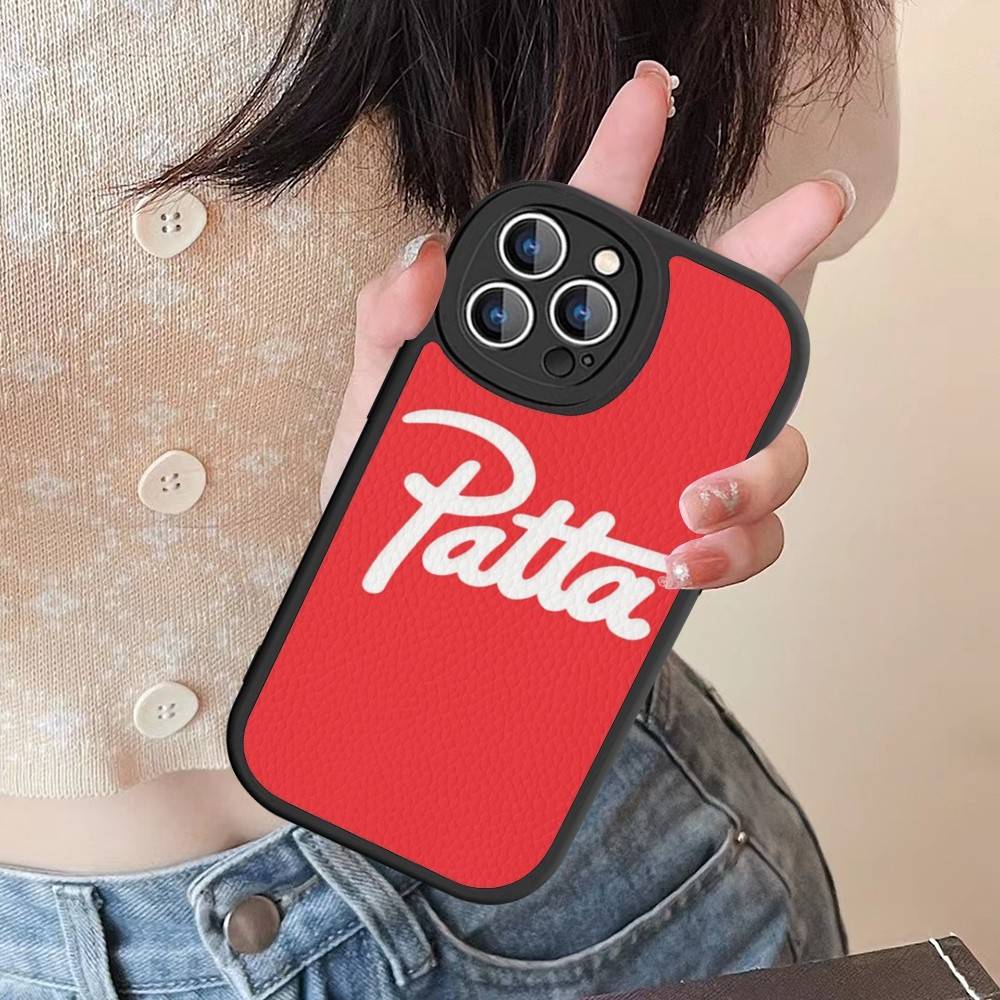 

Fashion P-patta Phone Case Hard Leather For IPhone 14 13 16 Mini 15 14 11 12 Pro Max Plus Fundas iphone XS