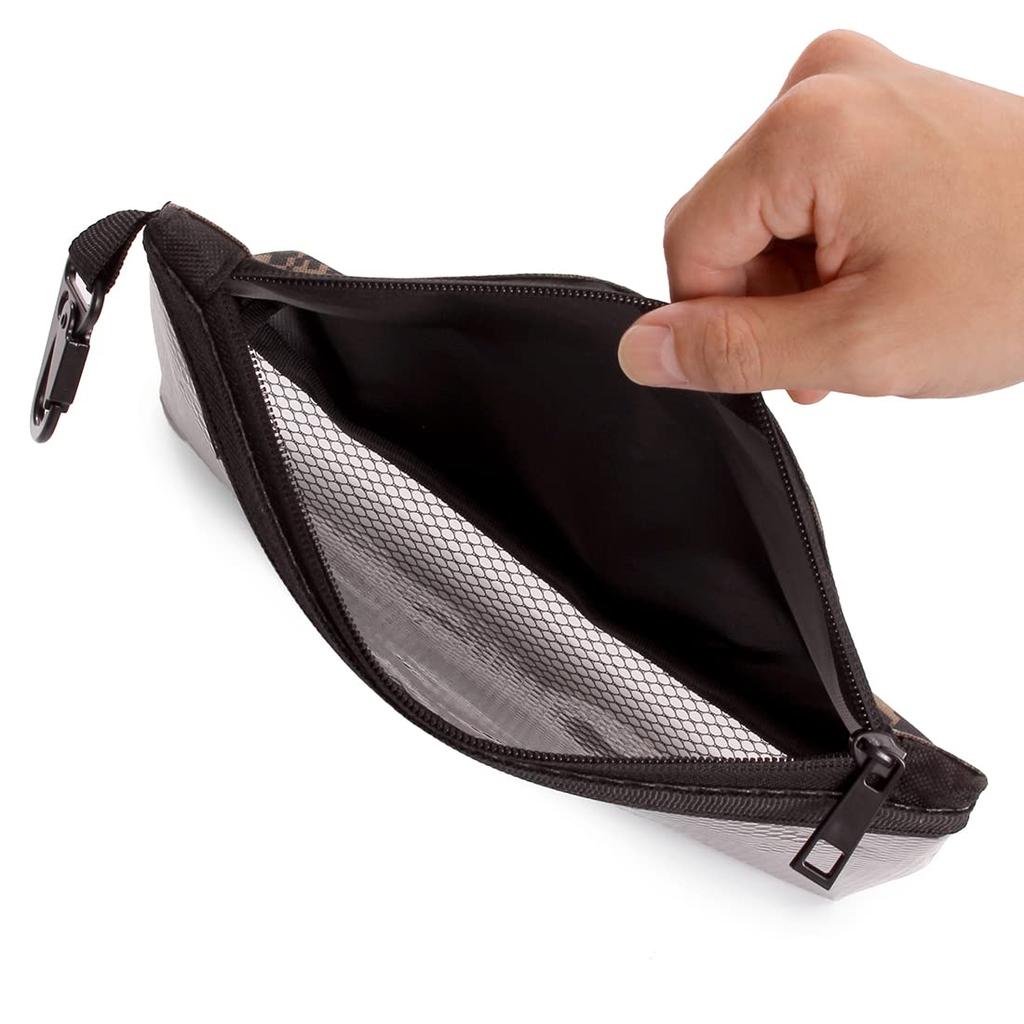 TAKASUE Camouflage Transparent Pouch - Camouflage, for Airsoft, Tools, Small Items, Waterproof, Outdoor, Fishing, Cable Management (M, Digital Camo)
