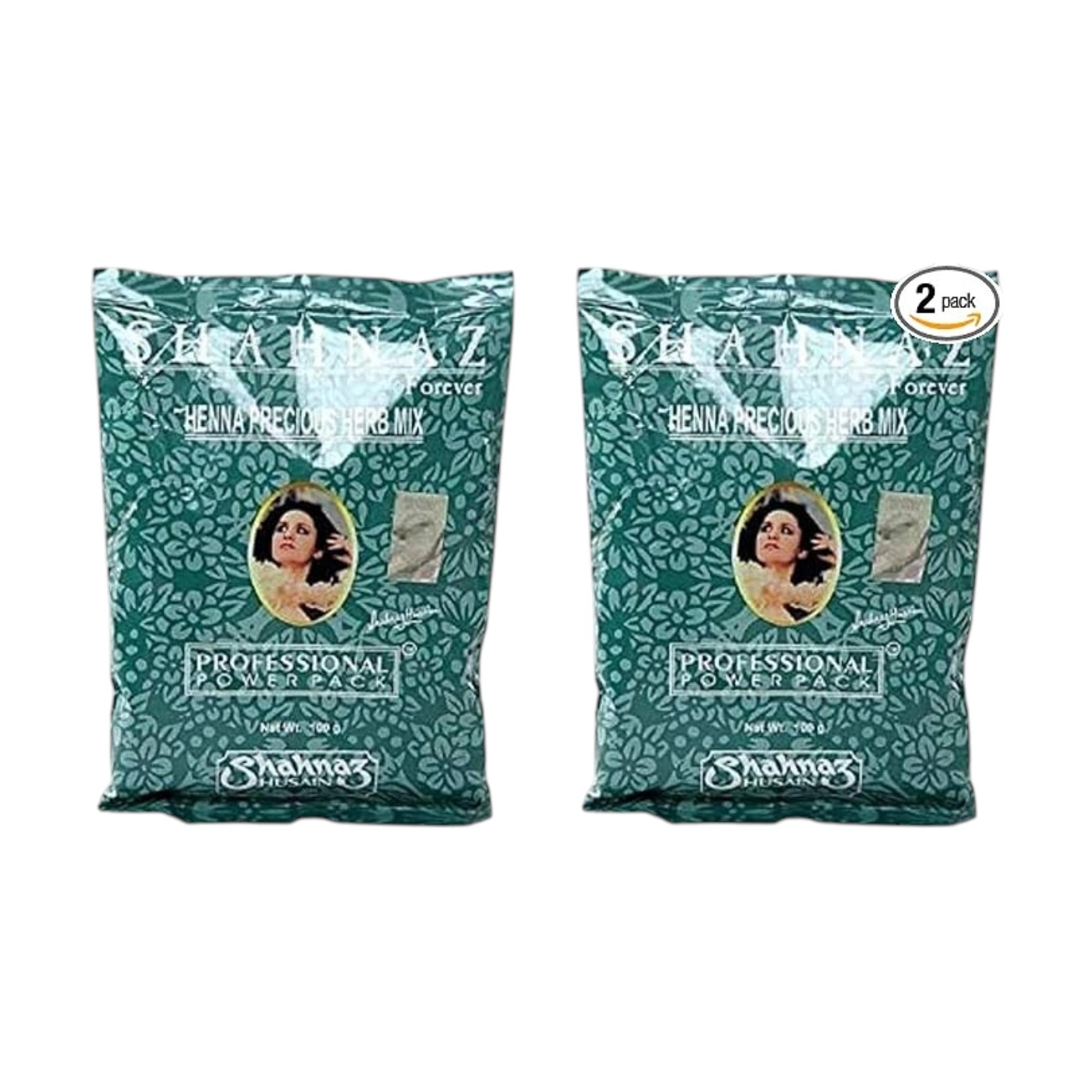 

Shahnaz Husain Henna Precious Herb Mix Natural Herbal Hair Color Conditioning Powder for Shine Smooth Hair 200 g Pack 2