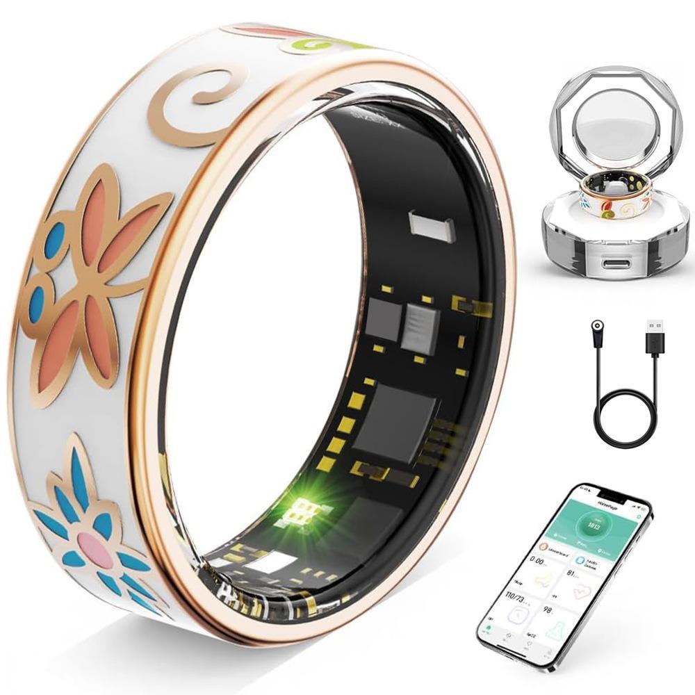 R18 Smart Ring Enamel Color Heart Rate Blood Pressure Oxygen Sleep Monitoring SmartHealth Women's Ring