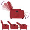 Electric Recliner Chair In Red Synthetic Leather