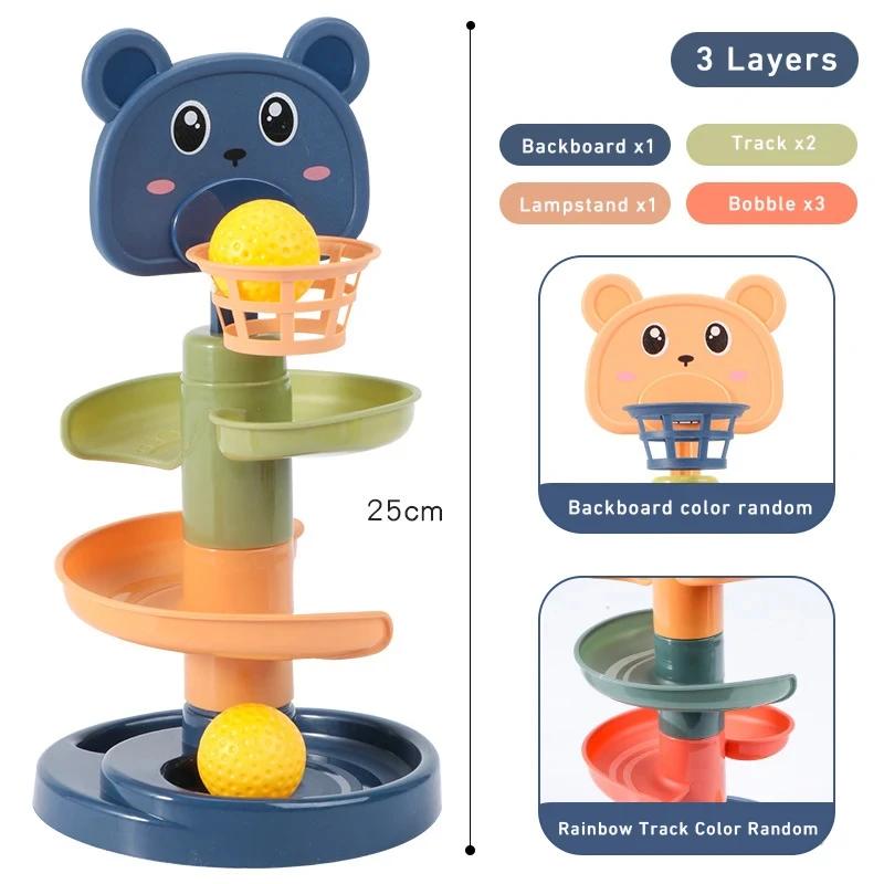 Babies StackingMontessori Baby Toy Rolling Ball Tower Montessori Educational Games For  Track Baby Development Toys 1 2 3 Years