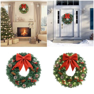 Artificial Wreath for Front Door Party Table Centerpieces Light Up Christmas Wreath for Indoor and Outdoor Decoration