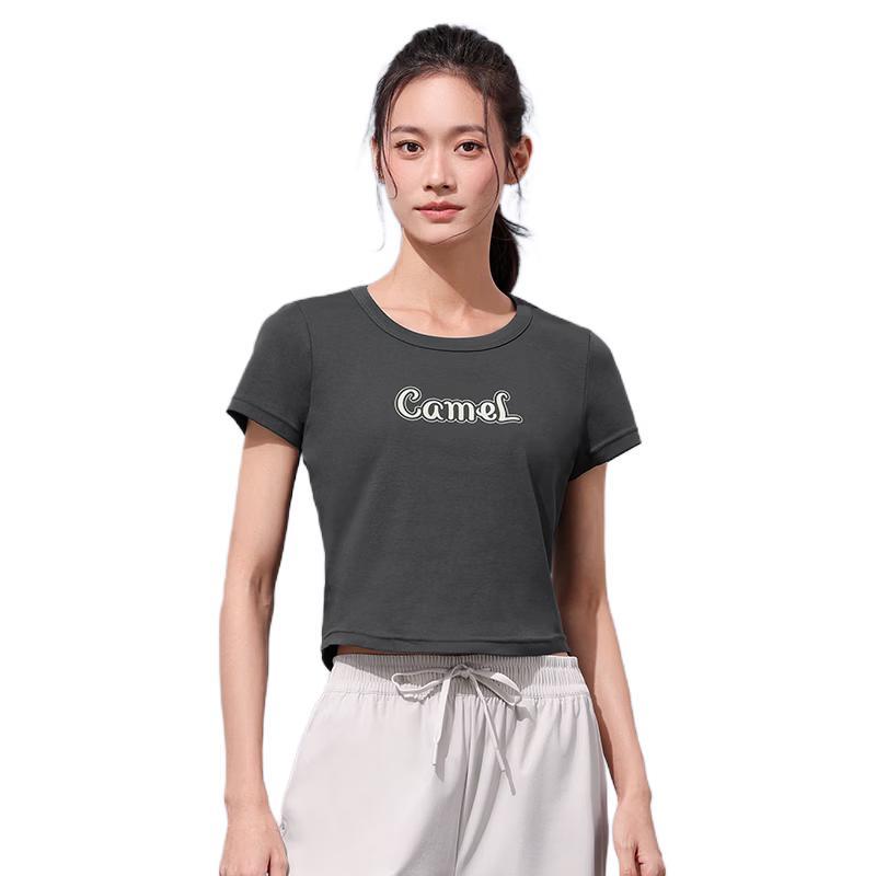 CAMEL Women's Cotton-Feel Quick-Dry Short Sleeve T-Shirt