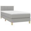 3140585 vidaXL Divan Bed with Mattress Light Grey 90x200 Cm Fabric