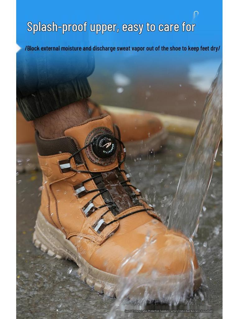 Men's Durable, Lightweight, Water-Repellent Safety Boots - Anti-Smash, Anti-Puncture Protection