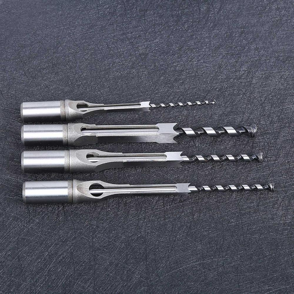 4pcs 1/4 5/16 3/8 1/2 Inch Square Hole Drill Bits Square Hole Mortising Chisel Woodworking