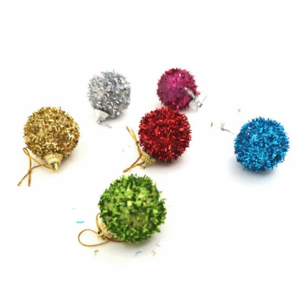 6Pcs/Set Creative Christmas Decoration Pendant Shiny Solid Color Xmas Tree Hanging Pendants Shatterproof 6cm