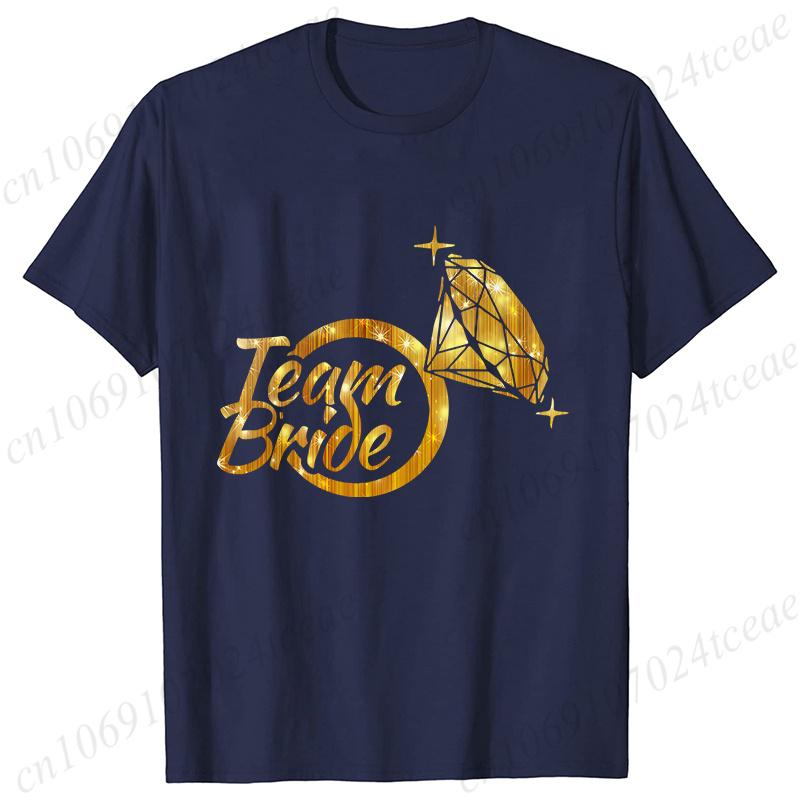 Team Bride TShirt Woman Bachelorette Single Farewell Party Blouses Bridal Shower Wedding Tops Casual ONeck Short Sleeved Tees