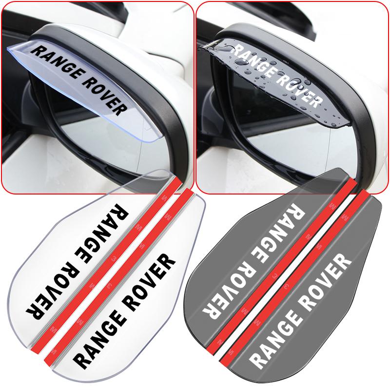 2Pcs Car Rear View Side Mirror Rain Board Eyebrow Sticker for Land Rover Discovery Range Rover Evpque Defender Car Eyeglass Rover L322 L405