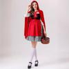 Halloween Fairy Tale New Adult Little Red Riding Hood Cosplay Dress with Cape