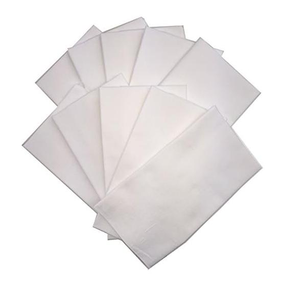 10 Pack White Plain Tenugui Towels, Unbleached Cotton, Approx. 34x83cm