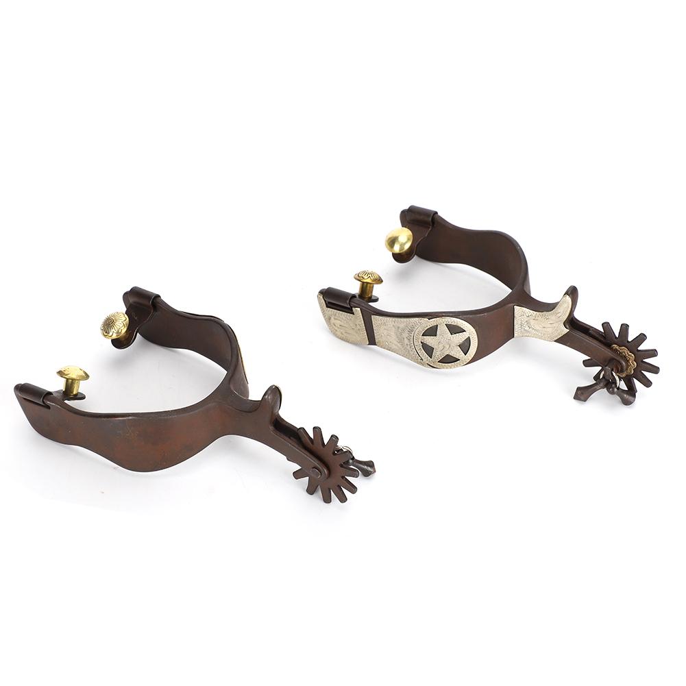 Low Carbon Steel Elegant Appearance Hand Sculpture Cowboy Horse Boot Spurs Decoration for