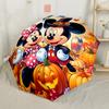 Mickey And Minnie's Harvest Celebration Outdoor Automatic Umbrella Folding Umbrella with 8 Ribs Compact Design for Outdoor Daily Use