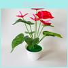 Red Anthurium Artificial Plant Potted Decor For Wedding And Home Display