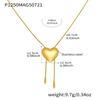 Qiong Yao 18K Gold Plated Heart Snake Chain Necklace with Stainless Steel Tassel