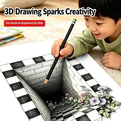 1/3Pcs Magic 3D Optical Illusion Drawing Books Visual Effect Tutorials Interesting Art Learning Supplies for Kids Hobby