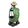  Garden Statue for Turtle Figurine Hiking Tortoise with Straw Hat Animal Sculptur