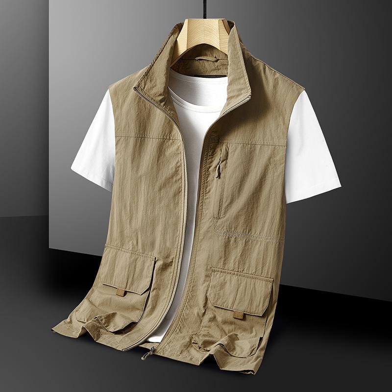 Vesta Bărbați Primăvară și Toamnă Vesta de Lucru Multi-Buzunar Mărime Mare Topuri Tineret